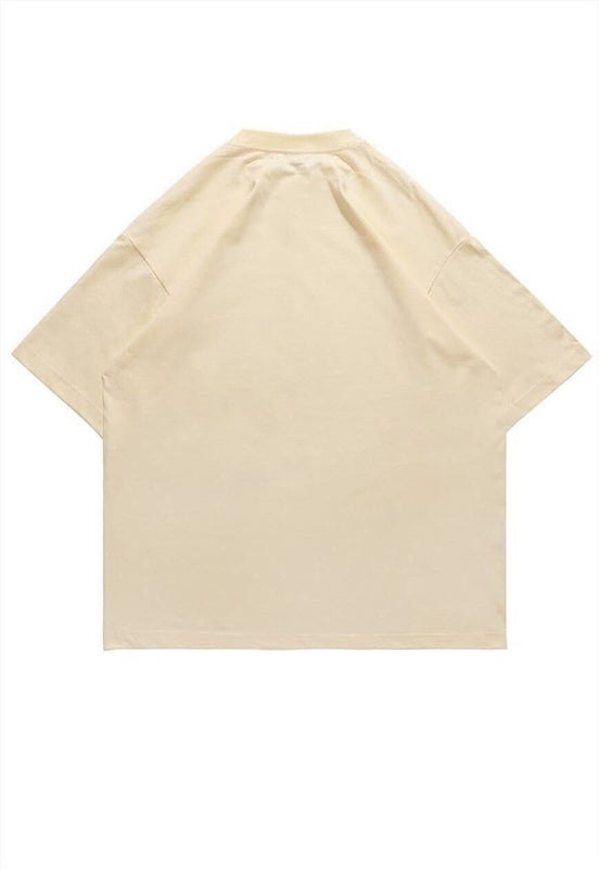 Hungry Doberman t-shirt pinscher print tee retro dog top in Beige